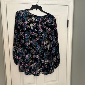 Alyx Women's Floral Blouse - Black and Blue